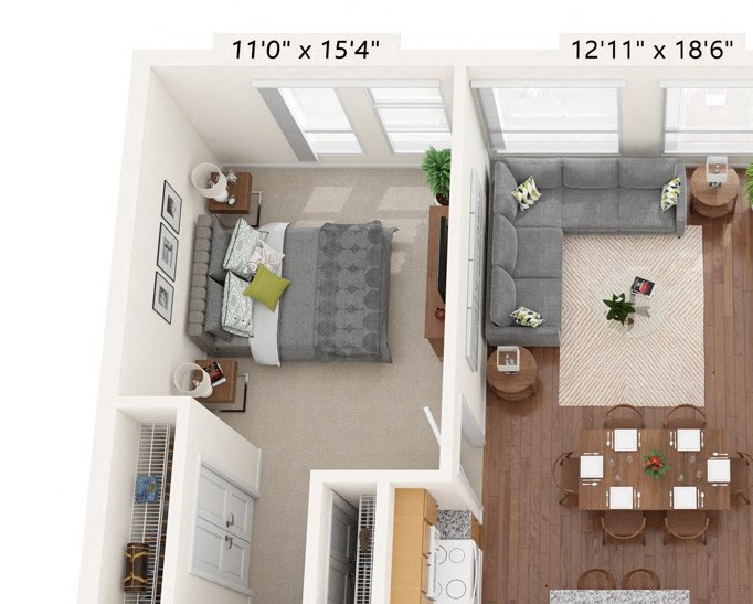 Two Bedroom - B Floor Plan Two Bedroom - B Floor Plan at Bren Road Station 55+ Apartments, Minnesota